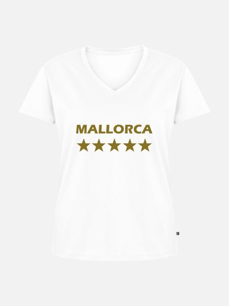 mallorca - Frauen Premium Bio T-Shirt mit V-Ausschnitt - Weiß