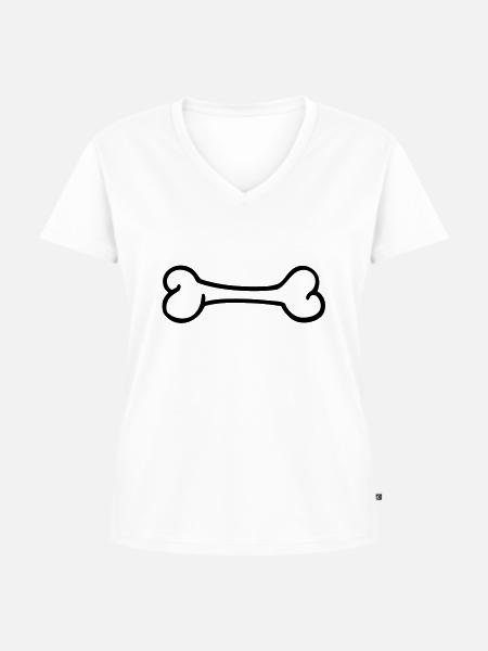 Knochen - Frauen Premium Bio T-Shirt mit V-Ausschnitt - Weiß