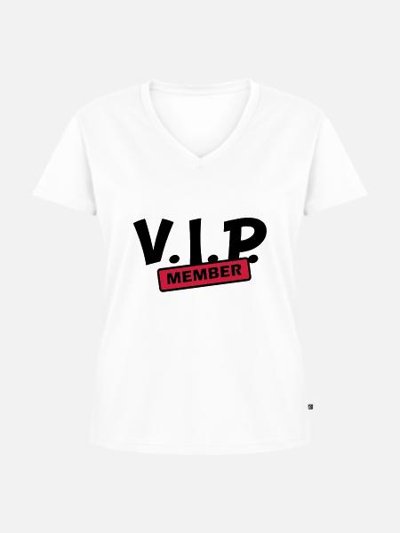 vip member - Frauen Premium Bio T-Shirt mit V-Ausschnitt - Weiß