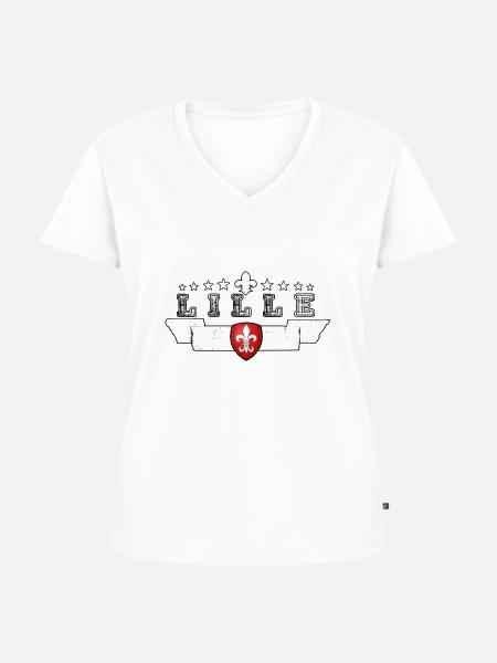Lille - Frauen Premium Bio T-Shirt mit V-Ausschnitt - Weiß