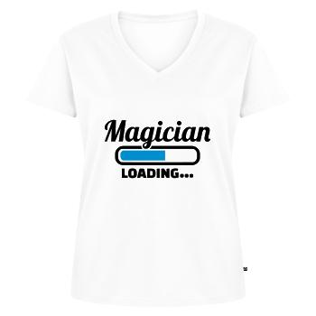 Zauberer - Frauen Premium Bio T-Shirt mit V-Ausschnitt - Weiß - Vorne - AI Model Female 172 dark (172cm)