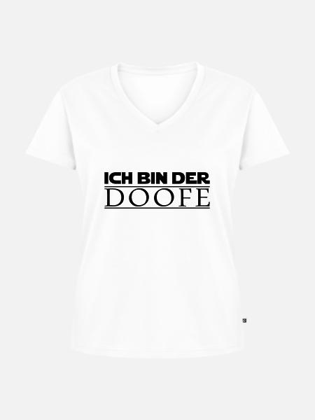 ich bin der doofe (jedi) - Frauen Premium Bio T-Shirt mit V-Ausschnitt - Weiß