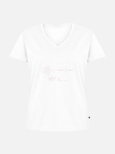 Hör' zu ... - Frauen Premium Bio T-Shirt mit V-Ausschnitt - Weiß