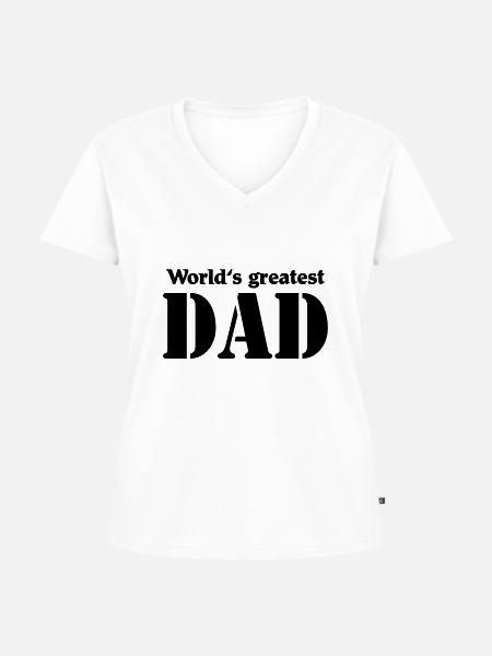 World's greatest Dad - Frauen Premium Bio T-Shirt mit V-Ausschnitt - Weiß