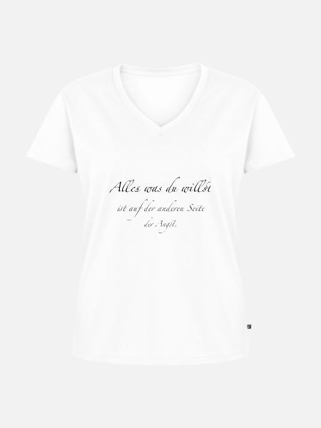 alles was du willst - Frauen Premium Bio T-Shirt mit V-Ausschnitt - Weiß