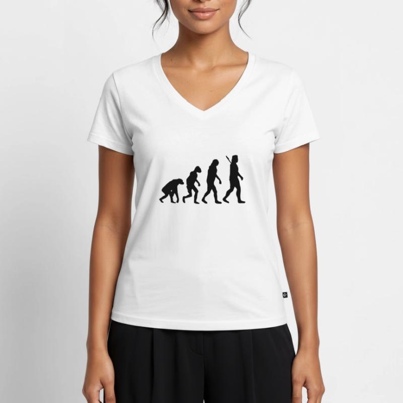 Evolution Frauen Premium Bio T-Shirt mit V-Ausschnitt