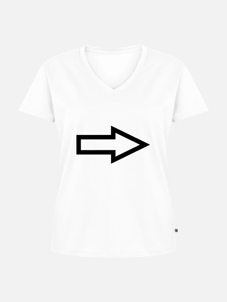 pfeil - Frauen Premium Bio T-Shirt mit V-Ausschnitt - Weiß