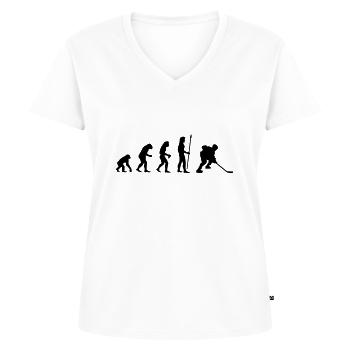 evolution_icehockey1 - Frauen Premium Bio T-Shirt mit V-Ausschnitt - Weiß - Vorne - AI Model Female 172 dark (172cm)