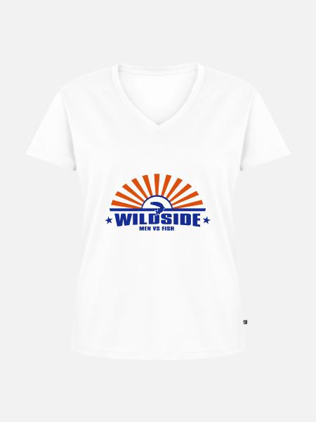 wildside_2c - Frauen Premium Bio T-Shirt mit V-Ausschnitt - Weiß