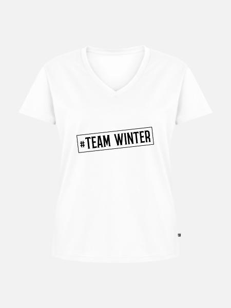 winter team - Frauen Premium Bio T-Shirt mit V-Ausschnitt - Weiß