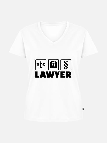 Anwalt - Frauen Premium Bio T-Shirt mit V-Ausschnitt - Weiß