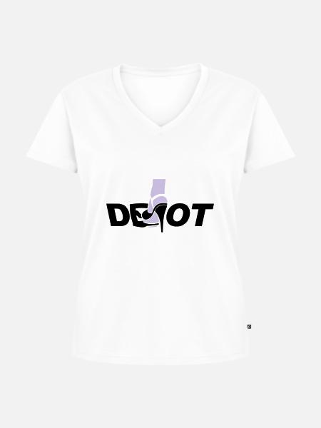 Devot - Frauen Premium Bio T-Shirt mit V-Ausschnitt - Weiß