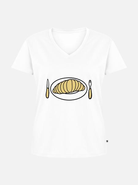Riesige eklige Larve - Frauen Premium Bio T-Shirt mit V-Ausschnitt - Weiß