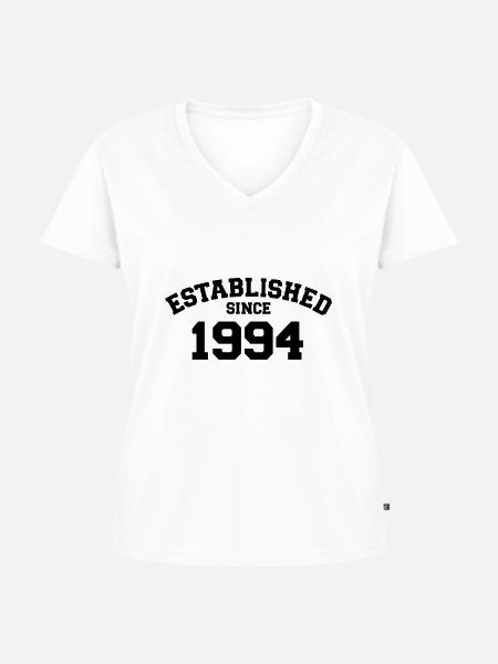 1994 - Frauen Premium Bio T-Shirt mit V-Ausschnitt - Weiß