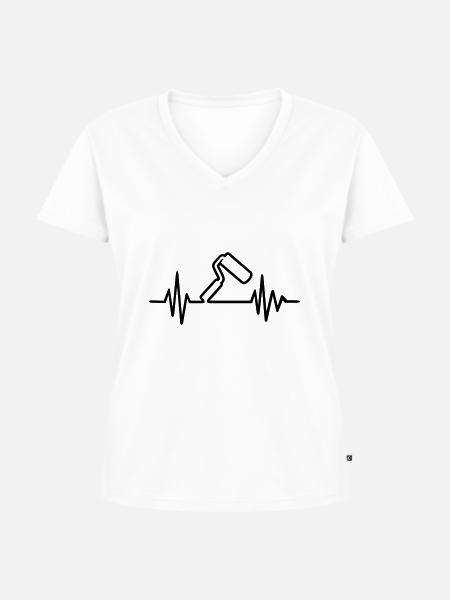 Maler - Frauen Premium Bio T-Shirt mit V-Ausschnitt - Weiß