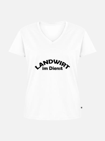 landwirt im dienst - Frauen Premium Bio T-Shirt mit V-Ausschnitt - Weiß