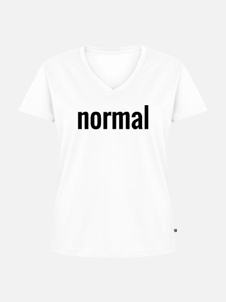 normal - Frauen Premium Bio T-Shirt mit V-Ausschnitt - Weiß