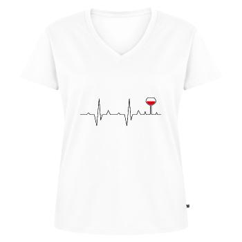 weinglas puls - Frauen Premium Bio T-Shirt mit V-Ausschnitt - Weiß - Vorne - AI Model Female 172 dark (172cm)