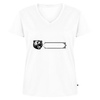 Grizzly - Nom prénom - T-shirt encolure en V Premium bio Femme - blanc - Devant - AI Model Female 172 dark (172cm)