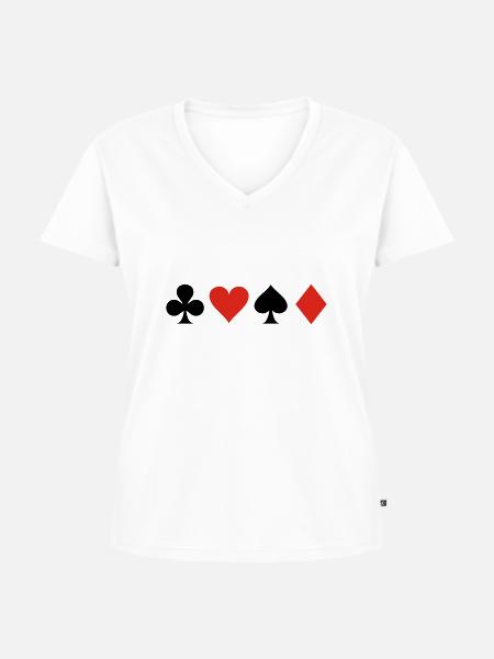 Karten - Frauen Premium Bio T-Shirt mit V-Ausschnitt - Weiß