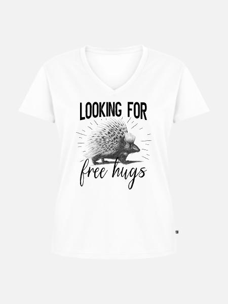 Stachelschwein - Frauen Premium Bio T-Shirt mit V-Ausschnitt - Weiß
