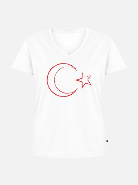 Die Türkei - Frauen Premium Bio T-Shirt mit V-Ausschnitt - Weiß
