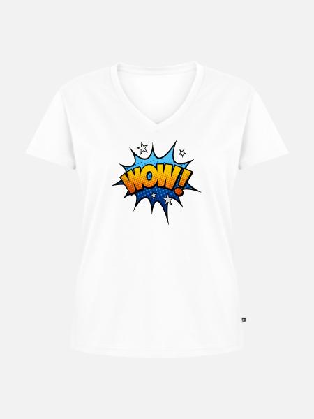 Pop-Art - Frauen Premium Bio T-Shirt mit V-Ausschnitt - Weiß