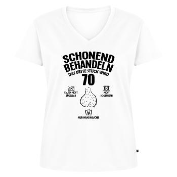 70 Geburtstag Geschenk Club der alten Säcke 70 - Frauen Premium Bio T-Shirt mit V-Ausschnitt - Weiß - Vorne - AI Model Female 172 dark (172cm)