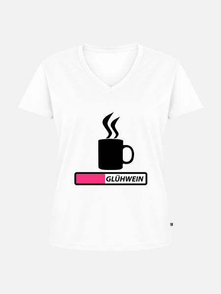 glühwein - Frauen Premium Bio T-Shirt mit V-Ausschnitt - Weiß