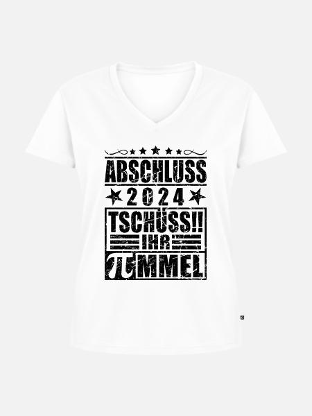 Abschluss 2024 - Frauen Premium Bio T-Shirt mit V-Ausschnitt - Weiß