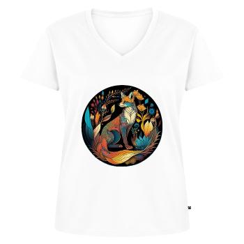 Magie de la nature de Mandala - T-shirt encolure en V Premium bio Femme - blanc - Devant - AI Model Female 172 dark (172cm)