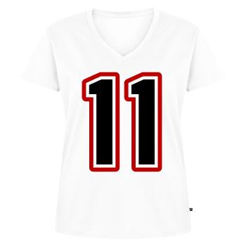 11 Number symbol - Women's Premium Organic V-neck T-shirt - white - Front - AI Model Female 172 dark (172cm)