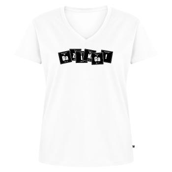 The Big Bang Theory Spruch Periodensystem - Frauen Premium Bio T-Shirt mit V-Ausschnitt - Weiß - Vorne - AI Model Female 172 dark (172cm)