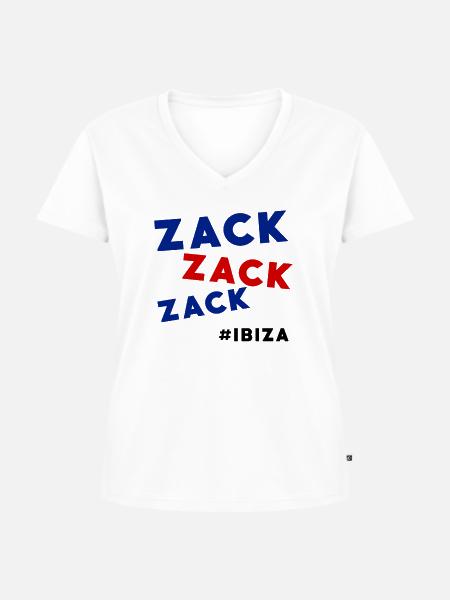 Zack zack zack Ibiza 2017 - Frauen Premium Bio T-Shirt mit V-Ausschnitt - Weiß