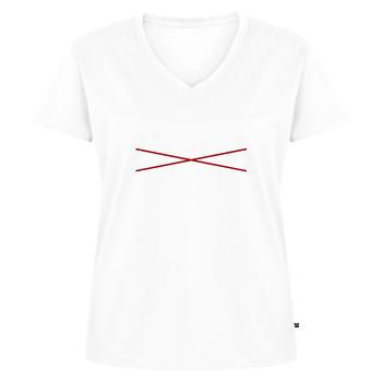Dyslexie Dyslexie Humour Sarcasme Sexe Renard - T-shirt encolure en V Premium bio Femme - blanc - Devant - AI Model Female 172 dark (172cm)