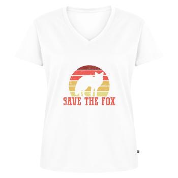Anti-Fuchs-Jagdzubehör - Frauen Premium Bio T-Shirt mit V-Ausschnitt - Weiß - Vorne - AI Model Female 172 dark (172cm)