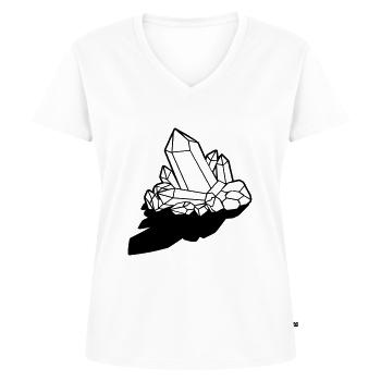 Clipart ombre cristal - T-shirt encolure en V Premium bio Femme - blanc - Devant - AI Model Female 172 dark (172cm)