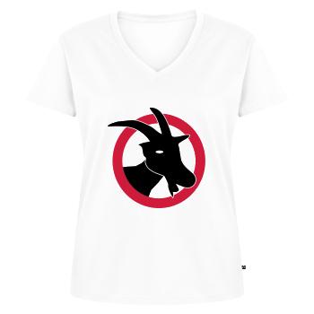 Attention goats - Women's Premium Organic V-neck T-shirt - white - Front - AI Model Female 172 dark (172cm)