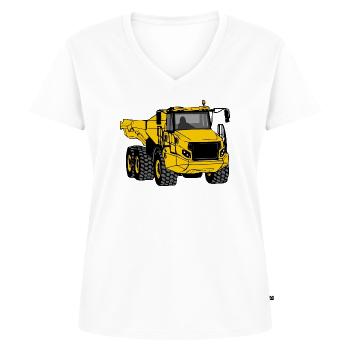 Muldenkipper - Kipplaster - LKW - Truck - Frauen Premium Bio T-Shirt mit V-Ausschnitt - Weiß - Vorne - AI Model Female 172 dark (172cm)