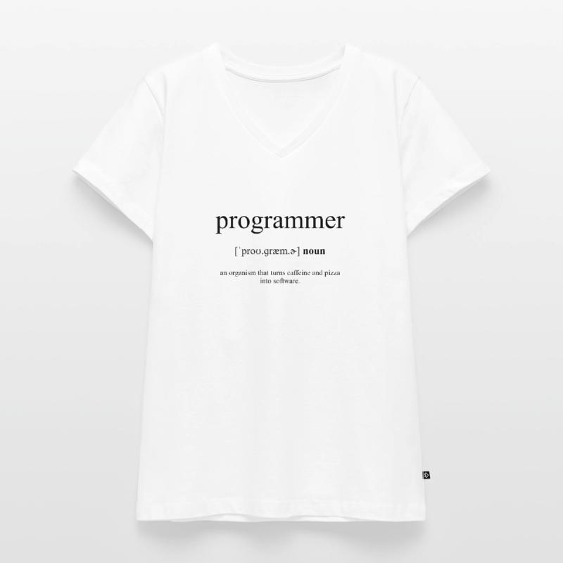 Programmer (Programmierer) Definition Dictionary Frauen Premium Bio T-Shirt mit V-Ausschnitt