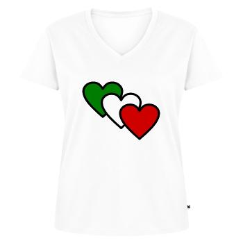 Italien - Frauen Premium Bio T-Shirt mit V-Ausschnitt - Weiß - Vorne - AI Model Female 172 dark (172cm)