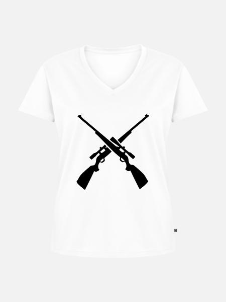 gewehre - Frauen Premium Bio T-Shirt mit V-Ausschnitt - Weiß