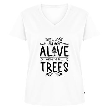 De Bomen van de Boom van de aard - Vrouwen Premium Bio T-shirt met V-hals - wit - Voor - AI Model Female 172 dark (172cm)
