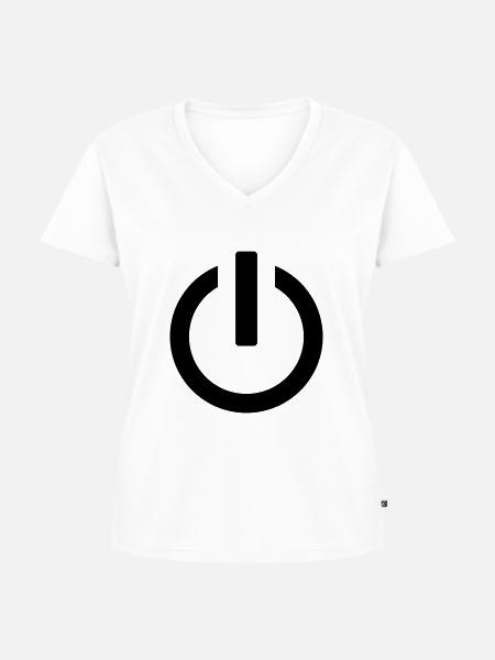 Power - Frauen Premium Bio T-Shirt mit V-Ausschnitt - Weiß