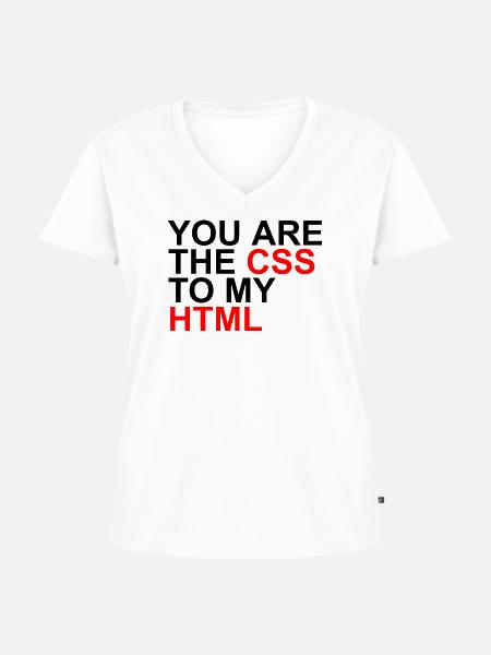 css zu meinem html - Frauen Premium Bio T-Shirt mit V-Ausschnitt - Weiß