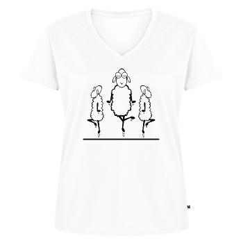 Irish Dance Sheep - Women's Premium Organic V-neck T-shirt - white - Front - AI Model Female 172 dark (172cm)