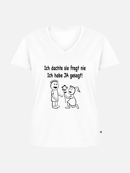Junggesellenabschied - Frauen Premium Bio T-Shirt mit V-Ausschnitt - Weiß