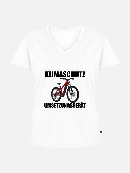 Klimaschutz Umsetzungsgerät - Frauen Premium Bio T-Shirt mit V-Ausschnitt - Weiß
