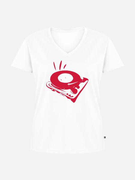 Vinyl ... - Frauen Premium Bio T-Shirt mit V-Ausschnitt - Weiß