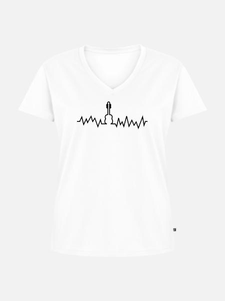 gitarre - Frauen Premium Bio T-Shirt mit V-Ausschnitt - Weiß